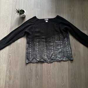 Fresh Fx Black and Silver Loose Knit Sweater